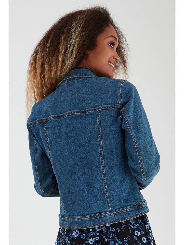 B Young ByPully Denim Jacket Mid Blue