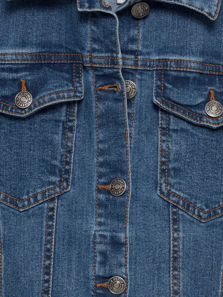 B Young ByPully Denim Jacket Mid Blue