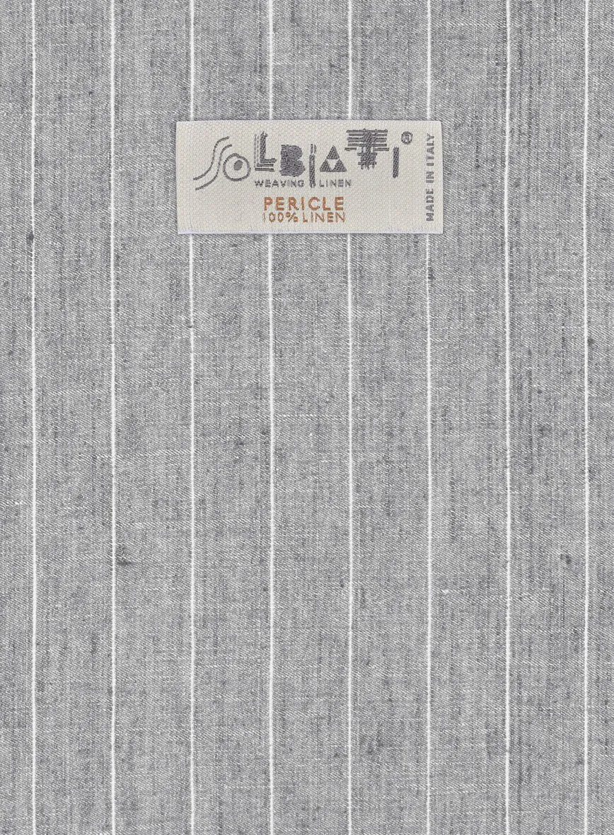 Solbiati Stone Gray Stripe Linen Suit
